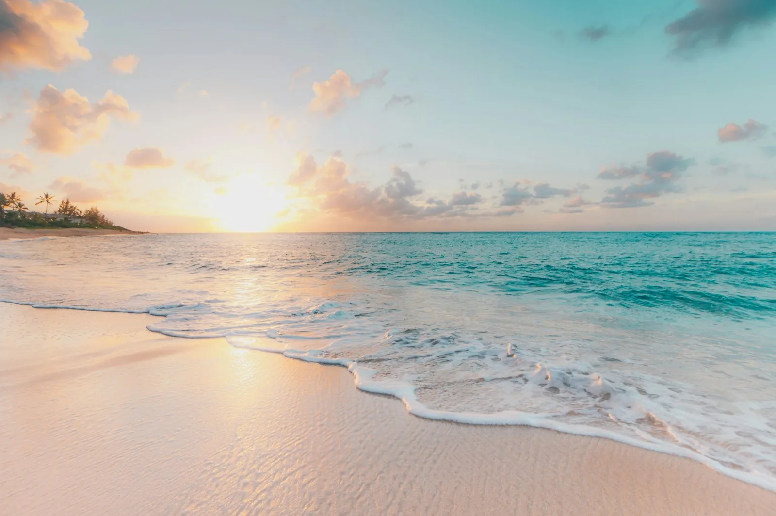 Calm coastline at sunrise