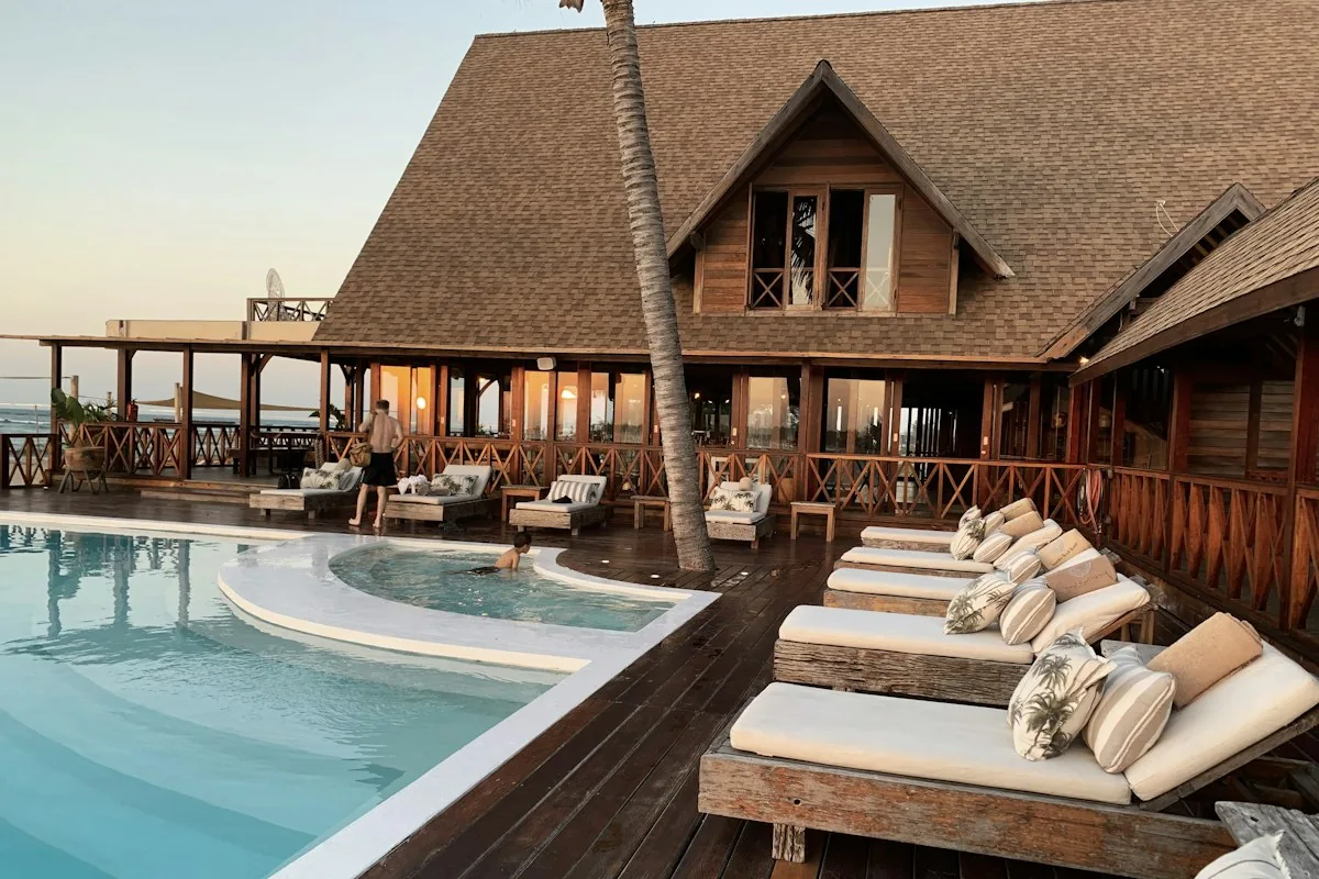 Hotel exterior by the water